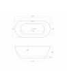 Freistehende Badewanne Oval 170x75 OLVENA MONOLITH ACRYL Ablaufgarnitur CLICK CLACK GRATIS !