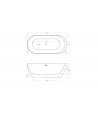 Freistehende Badewanne Oval 170x80 RENOZ MONOLITH ACRYL Ablaufgarnitur CLICK CLACK GRATIS !