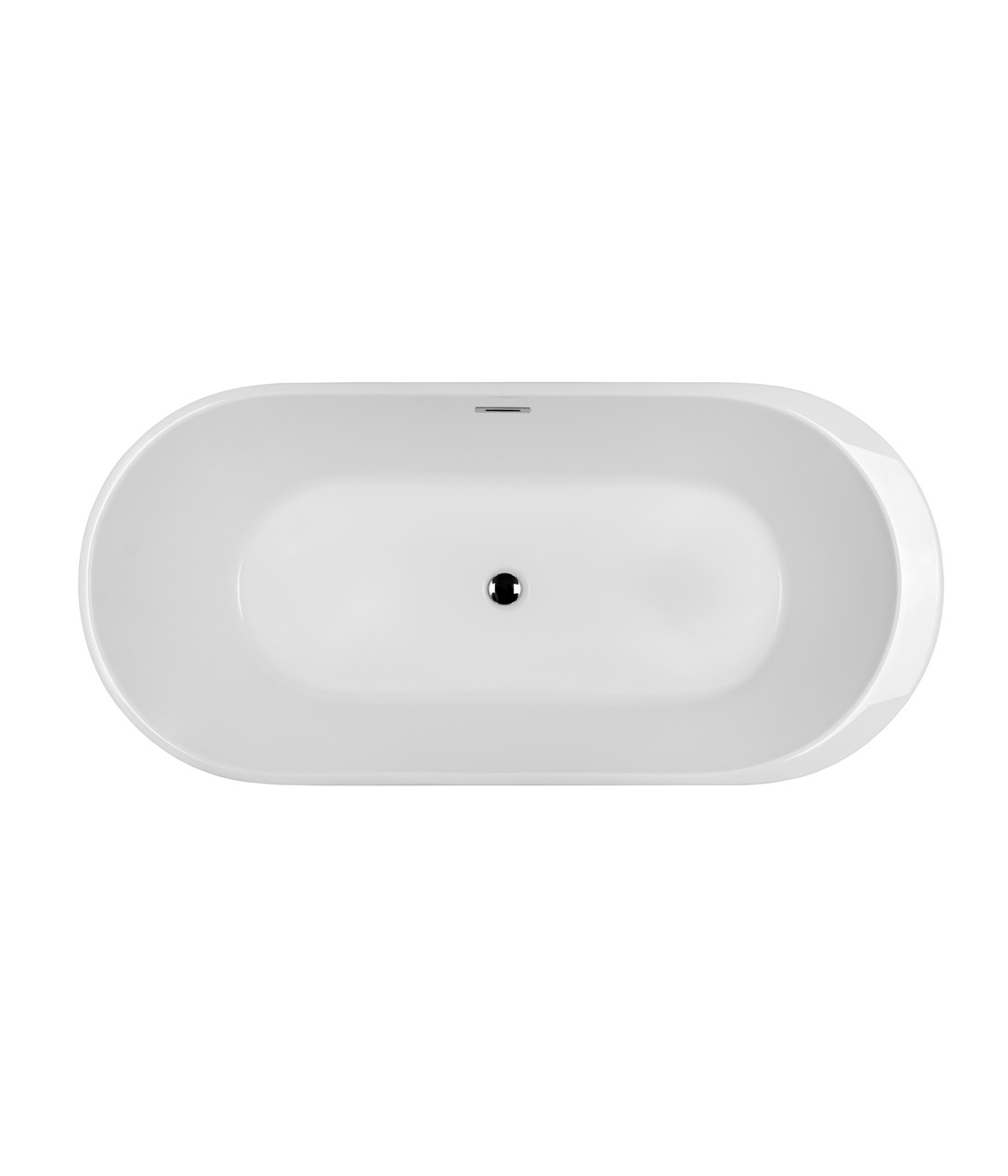 Freistehende Badewanne Oval 170x80 RENOZ MONOLITH ACRYL Ablaufgarnitur CLICK CLACK GRATIS !