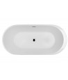 Freistehende Badewanne Oval 170x80 RENOZ MONOLITH ACRYL Ablaufgarnitur CLICK CLACK GRATIS !
