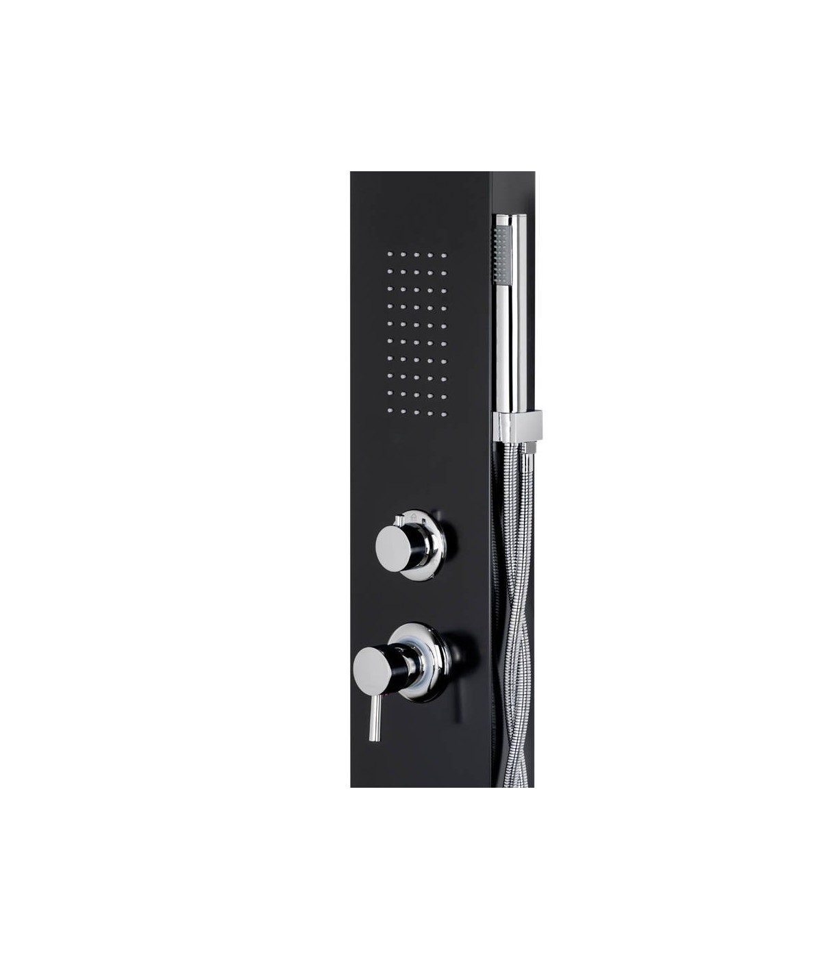 Duschpaneel ALTO Schwarz Edelstahl Massage Wasserfall