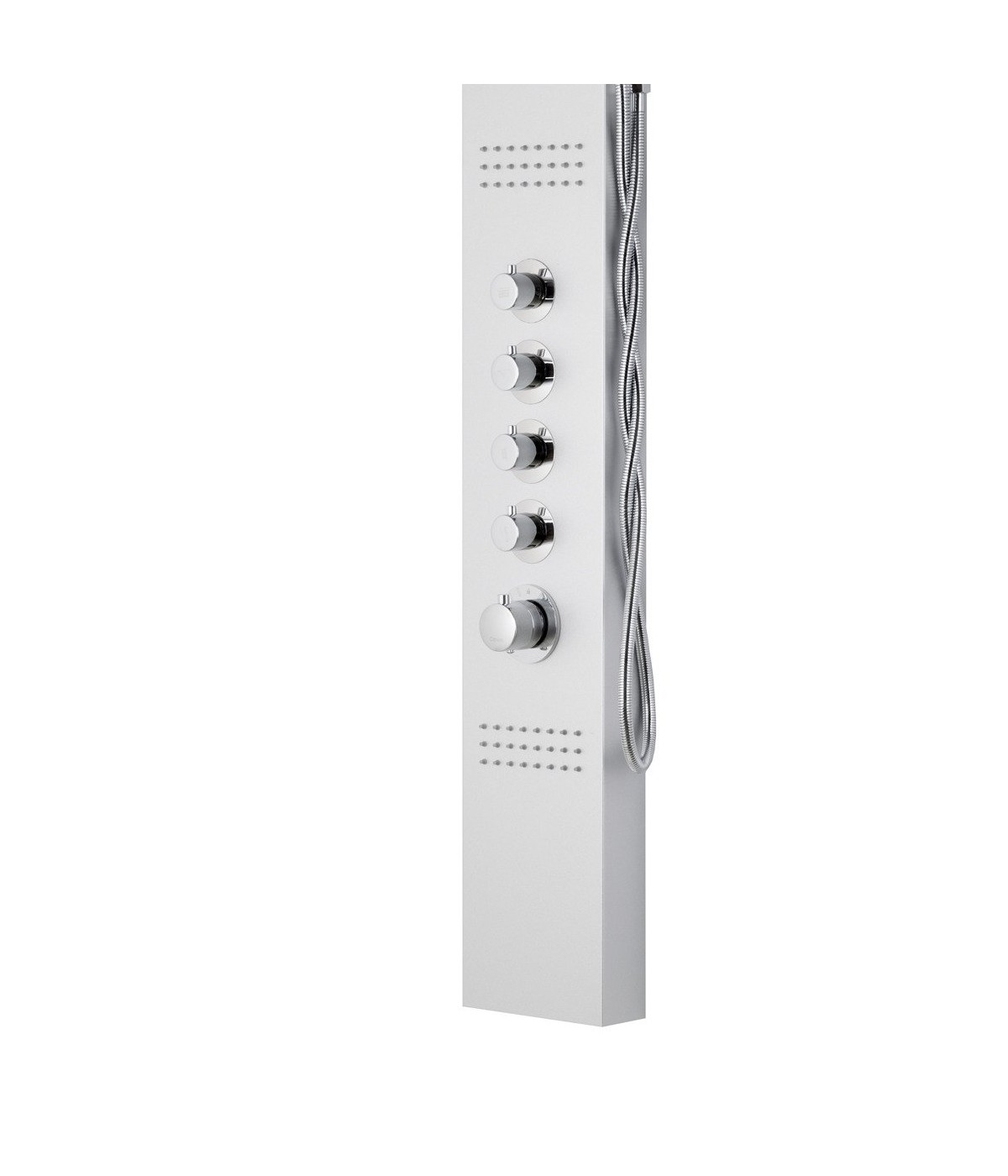 Duschpaneel KASKADA Grau Thermostatisch Edelstahl Massage Wasserfall