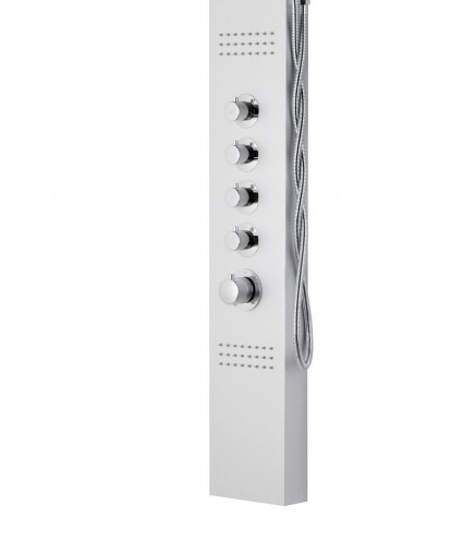 Duschpaneel KASKADA Grau Thermostatisch Edelstahl Massage Wasserfall