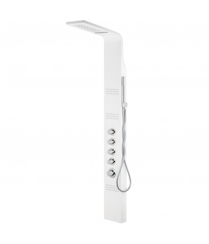 Duschpaneel KASKADA Weiß Thermostatisch Edelstahl Massage Wasserfall