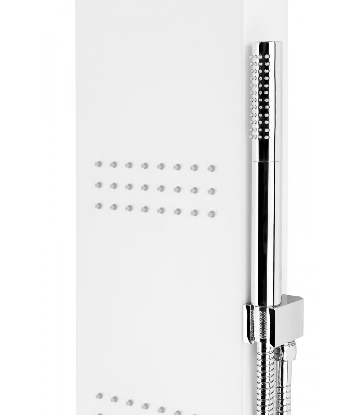 Duschpaneel KASKADA Weiß Thermostatisch Edelstahl Massage Wasserfall