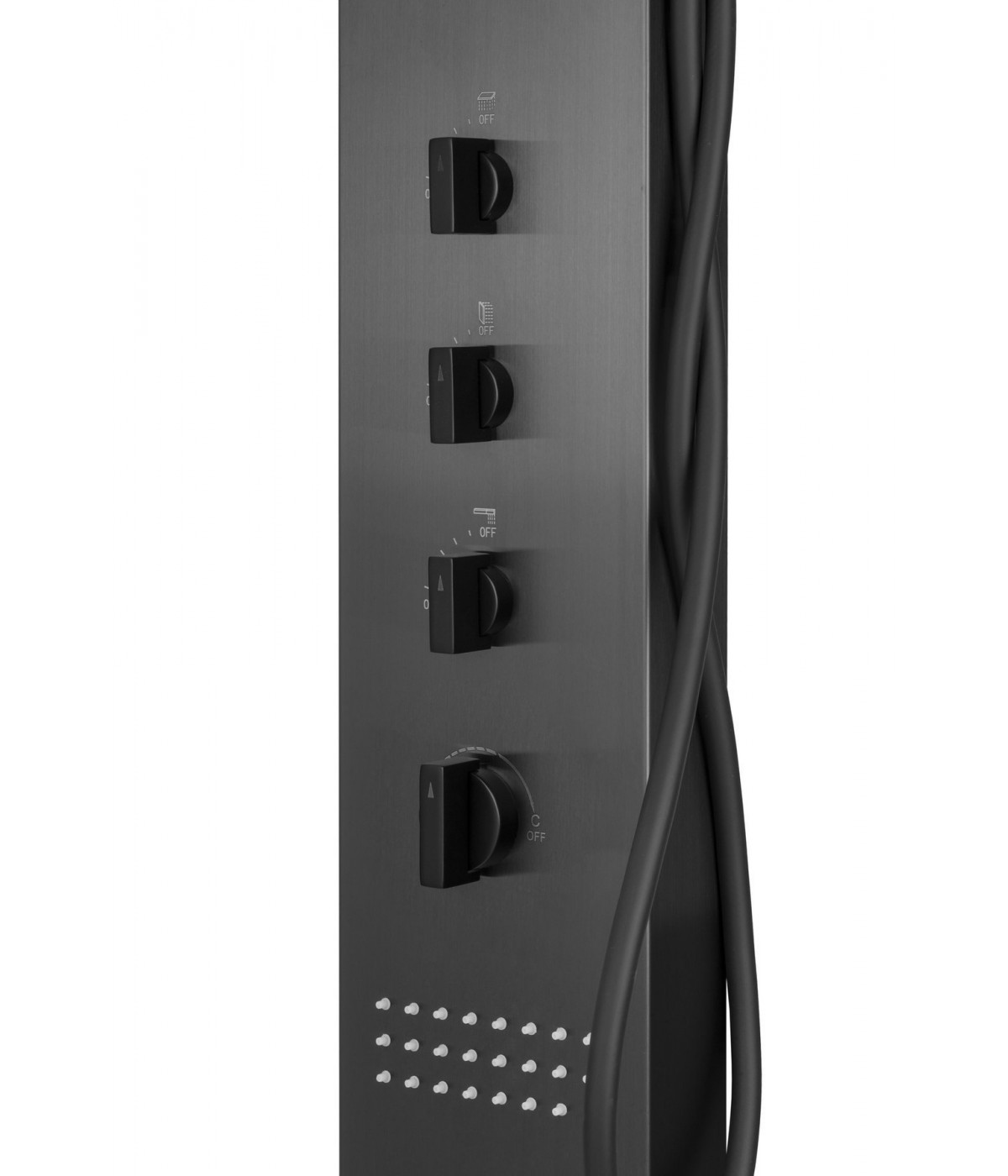 Duschpaneel NEOK Graphit Edelstahl Massage Wasserfall
