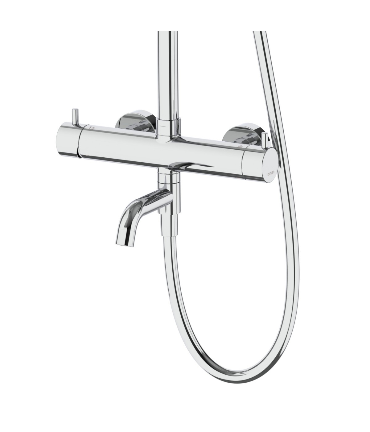 Brausegarnitur LUGO Chrom mit Auslauf, Duschsäule