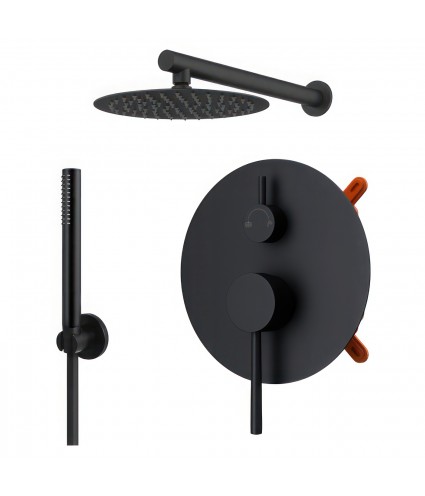 Duschsystem Unterputz Armatur Set LUGO Schwarz