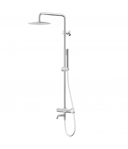 Brausegarnitur LUGO Chrom Thermostatisch mit Auslauf, Duschsäule