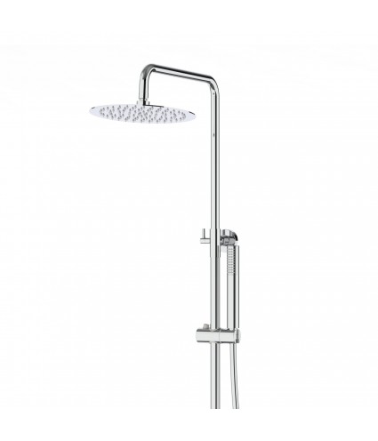 Brausegarnitur LUGO Chrom Thermostatisch mit Auslauf, Duschsäule