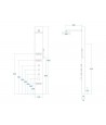 Duschpaneel NEOK Graphit Thermostatisch mit Auslauf, Edelstahl Massage Wasserfall