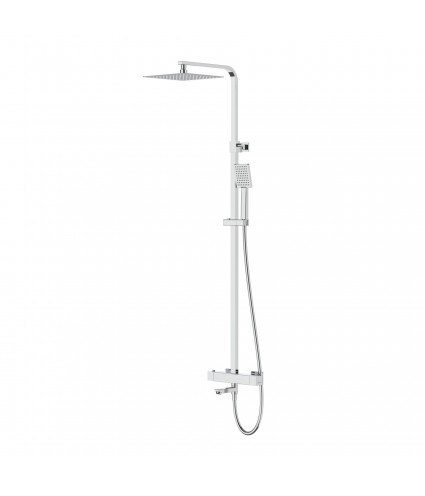 Brausegarnitur ANGOS Chrom Thermostatisch mit Auslauf, Duschsäule