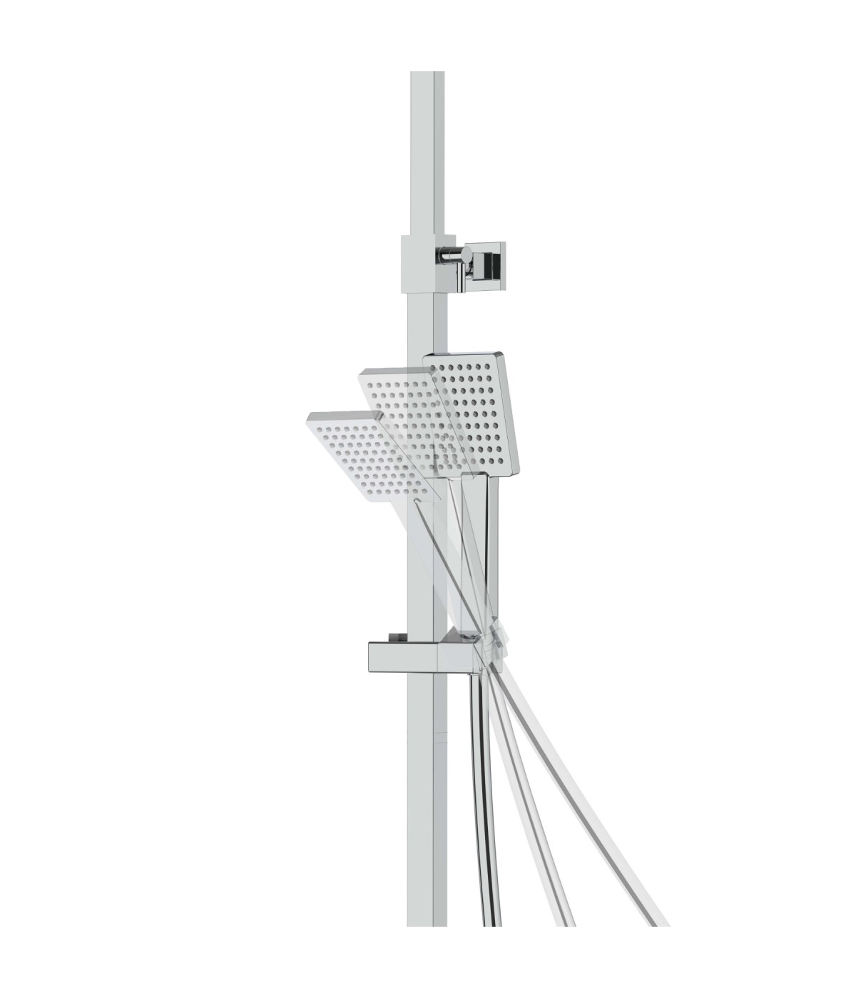 Brausegarnitur ANGOS Chrom Thermostatisch mit Auslauf, Duschsäule