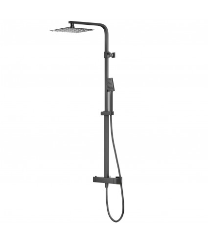 Brausegarnitur ANGOS Schwarz Thermostatisch Duschsäule
