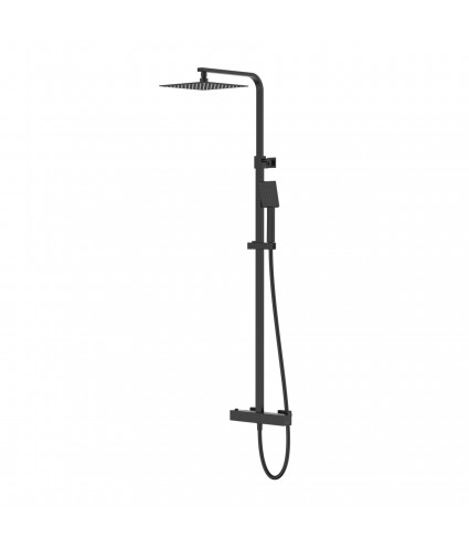 Brausegarnitur ANGOS Schwarz Thermostatisch Duschsäule