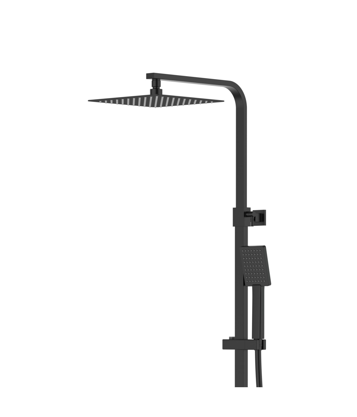Brausegarnitur ANGOS Schwarz Thermostatisch Duschsäule