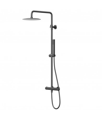 Brausegarnitur LUGO Schwarz Thermostatisch Duschsäule