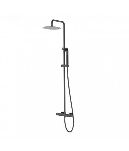 Brausegarnitur LUGO Schwarz Thermostatisch Duschsäule