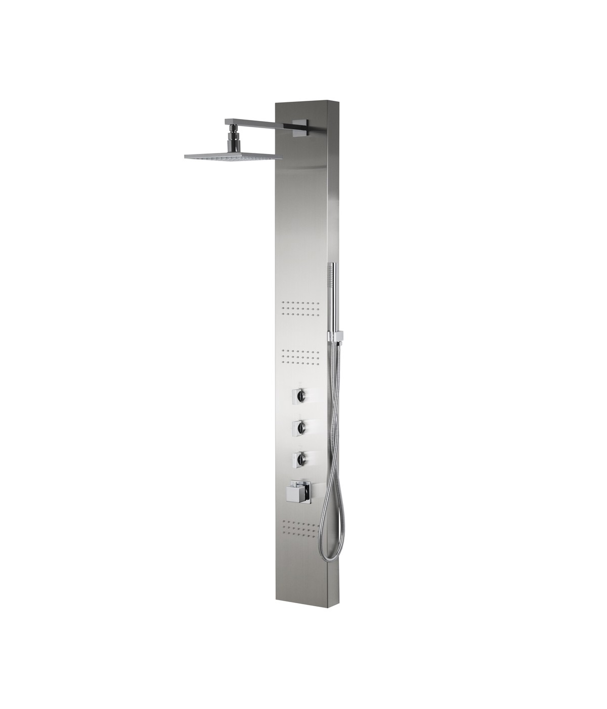 Duschpaneel NEOK Stahl Thermostatisch Edelstahl Massage Wasserfall