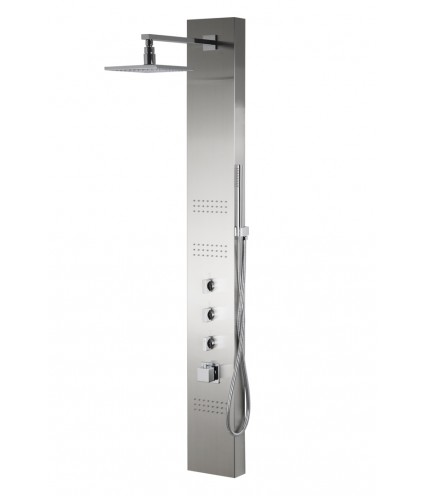 Duschpaneel NEOK Stahl Thermostatisch Edelstahl Massage Wasserfall