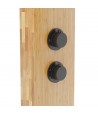 Duschpaneel BALTI Bambus, Schwarz Thermostatisch Edelstahl Massage Wasserfall