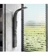 Duschpaneel ALTO Schwarz mit Auslauf, Edelstahl Massage Wasserfall