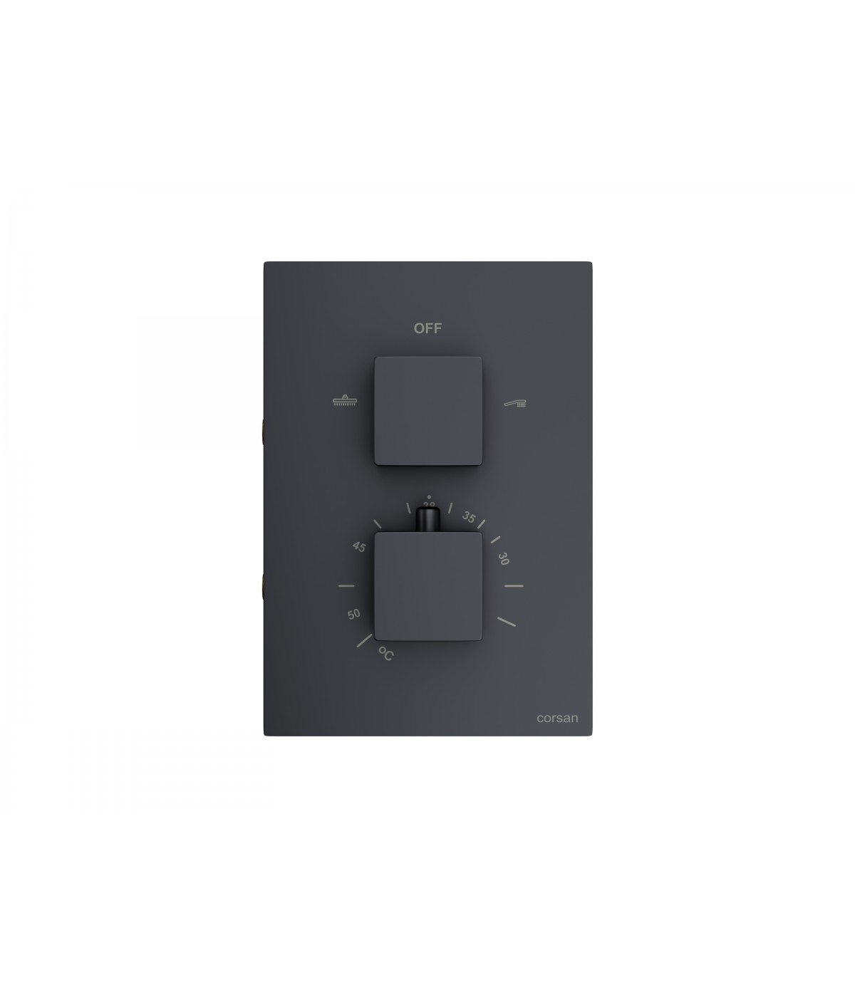 Brausebatterie Unterputz BOX Schwarz Thermostatisch Verdeckter Einbau Duschbatterie