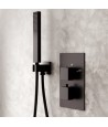 Brausebatterie Unterputz BOX Schwarz Thermostatisch Verdeckter Einbau Duschbatterie