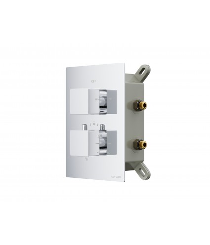 Brausebatterie Unterputz BOX Chrom Thermostatisch Verdeckter Einbau Duschbatterie