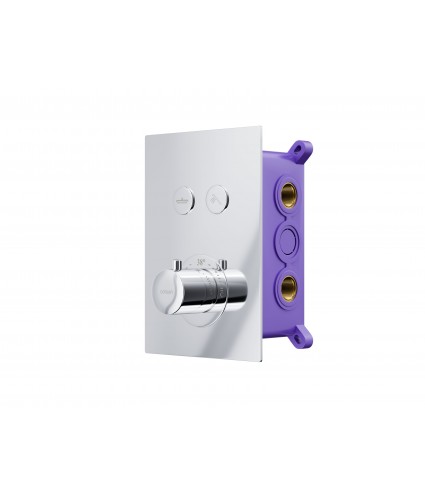 Brausebatterie Unterputz BOX Chrom Thermostatisch Verdeckter Einbau Duschbatterie