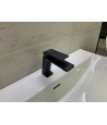 Waschtischarmatur Wasserhahn Kleine TRINO Mischbatterie für Badezimmer in Schwarz