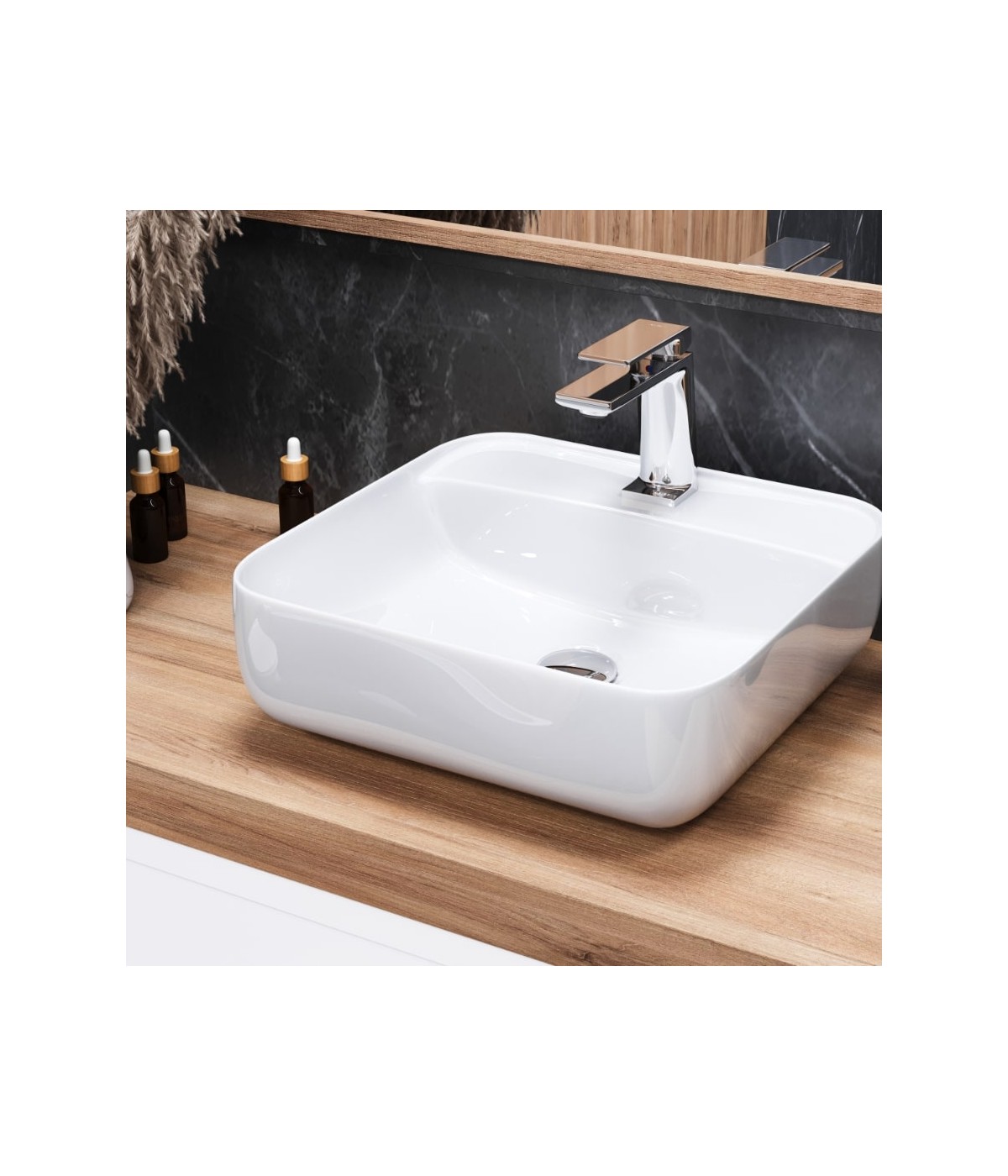 Waschtischarmatur Wasserhahn Kleine TRINO Mischbatterie für Badezimmer in Chrom