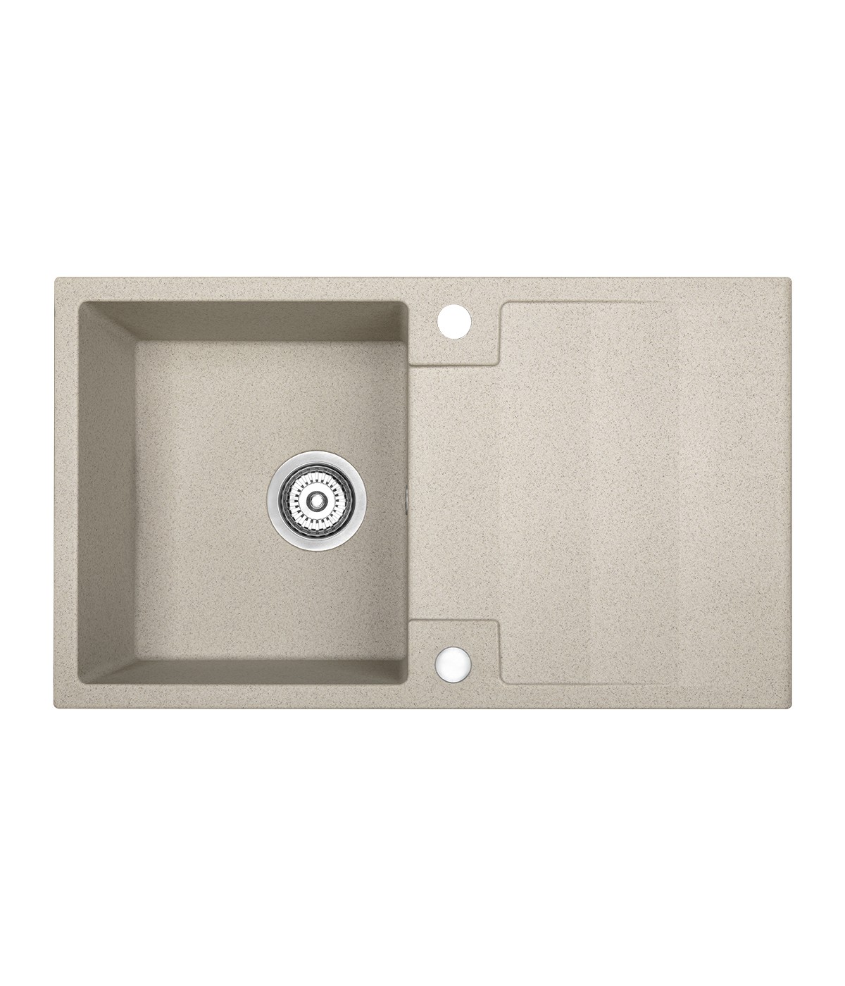 Granitspüle 1-Becken RAB Beige 44x76 mit Abtropffläche | inkl. Siphon!