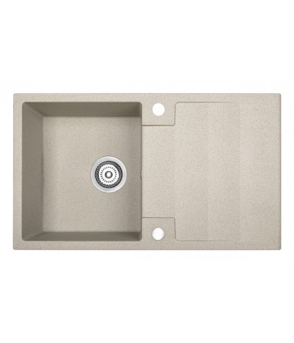 Granitspüle 1-Becken RAB Beige 44x76 mit Abtropffläche | inkl. Siphon!