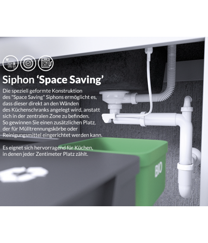 Granitspüle 1-Becken RAB Grau 44x76 mit Abtropffläche | inkl. Siphon!