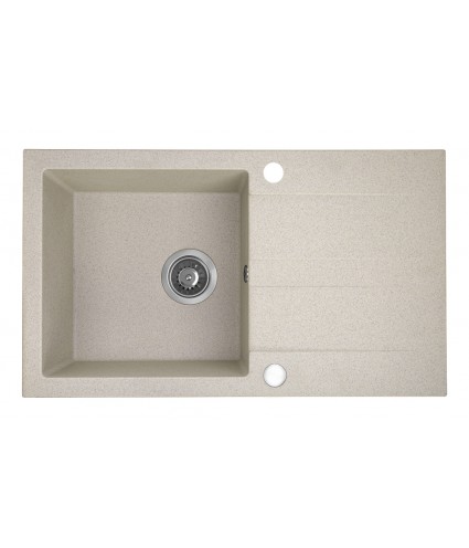 Granitspüle 1-Becken SHIRE Beige 44x76 mit Abtropffläche | inkl. Siphon!