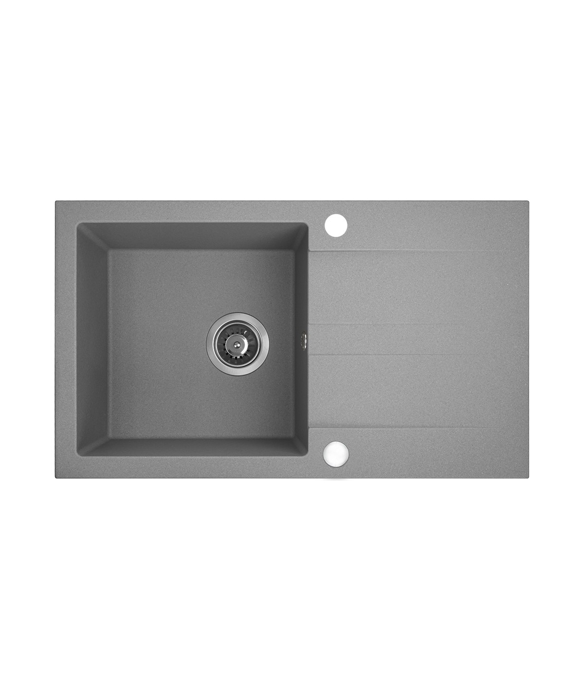 Granitspüle 1-Becken SHIRE Grau 44x76 mit Abtropffläche | inkl. Siphon!