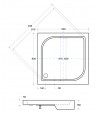 DUSCHWANNE VIERECK 80x80x5,5x16 OSKCAR SCHWARZ Ablaufgarnitur & Füße GRATIS!