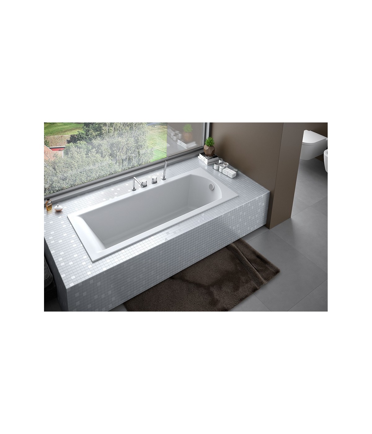 RECHTECK BADEWANNE SLIM 170x70 SHEA Ablaufgarnitur + Füße GRATIS !