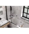 Badewannenabtrennung 2-teilig 100x150 EASY SLIDE BLACK Glas 4 mm