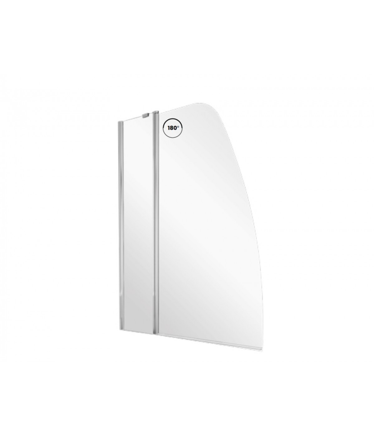 Badewannenabtrennung 2-teilig 120x145 AVIS Glas 6 mm
