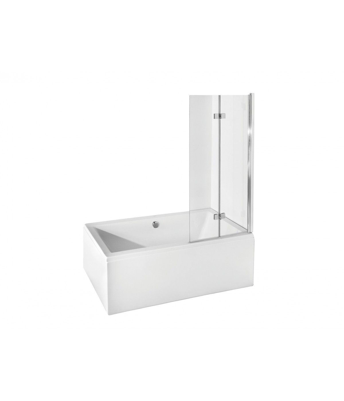 Badewannenabtrennung 2-teilig 80x150 PRESTIGIO Glas 6 mm