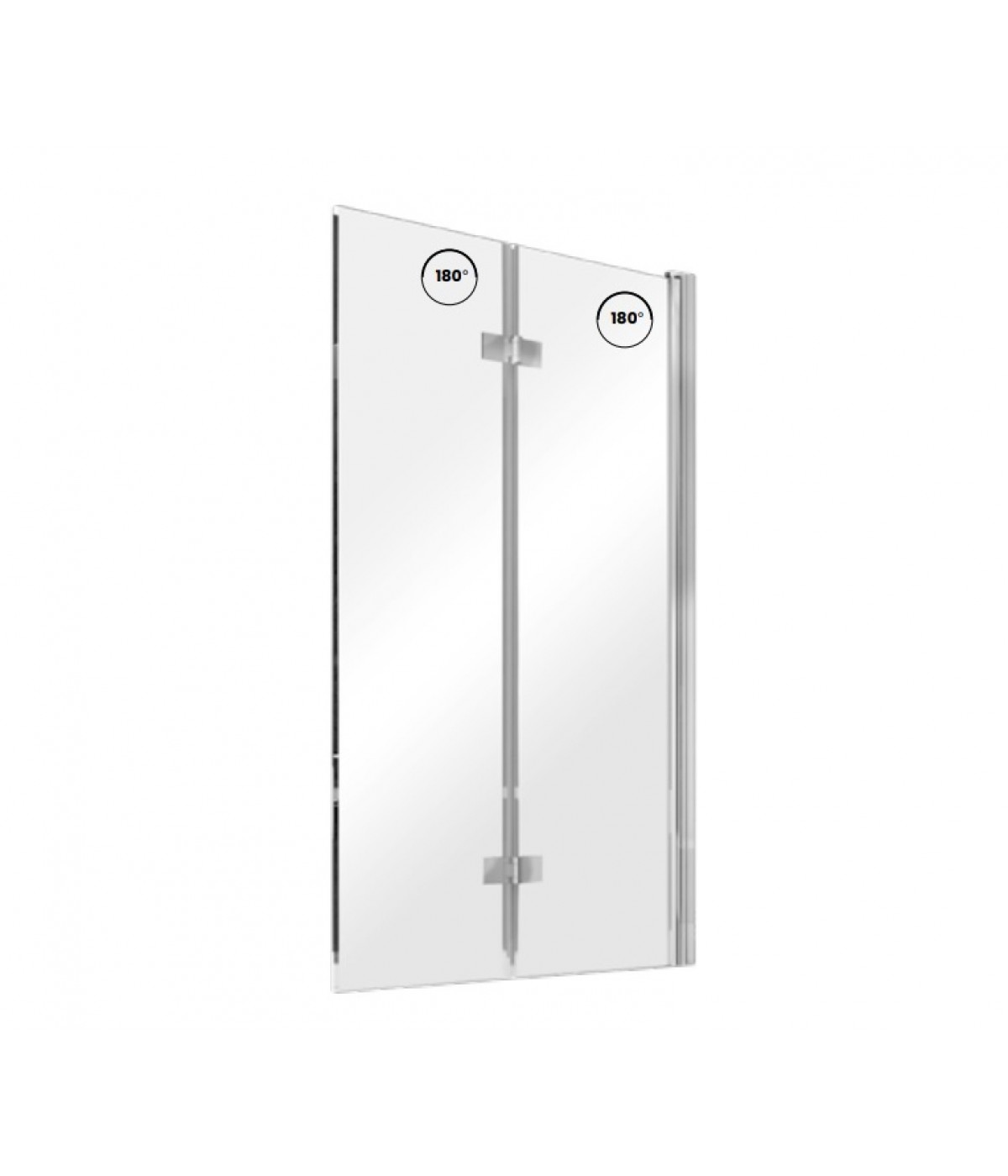 Badewannenabtrennung 2-teilig 80x150 PRESTIGIO Glas 6 mm