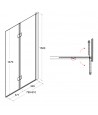 Badewannenabtrennung 2-teilig 80x150 PRESTIGIO Glas 6 mm