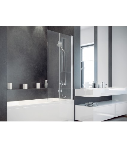 Badewannenabtrennung 2-teilig 80x150 PRESTIGIO Glas 6 mm
