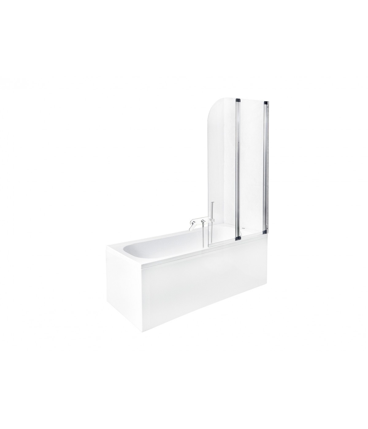 Badewannenabtrennung 2-teilig 80x140 AMBITION 2 Glas 4 mm