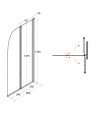 Badewannenabtrennung 2-teilig 80x140 AMBITION 2 Glas 4 mm