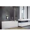 Badewannenabtrennung 2-teilig 80x150 PRESTIGIO Glas 6 mm