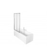 Badewannenabtrennung 2-teilig 80x140 AMBITION PREMIUM 2 Glas 4 mm