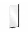 Badewannenabtrennung 1-teilig 70x140 PRIME BLACK 1 Glas 5 mm